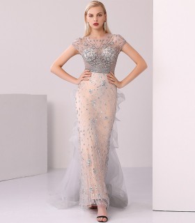 White pearl prom maxi dress