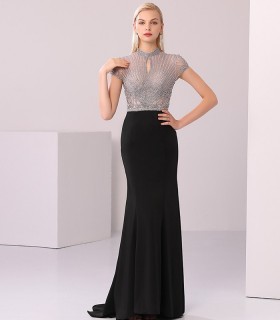 Pearl maxi dress in black