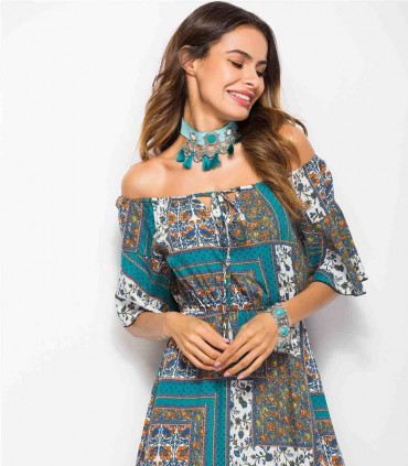 Floral off-shouder dress