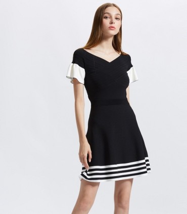 V-neck A-line dress