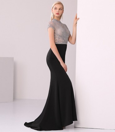 Pearl maxi dress in black