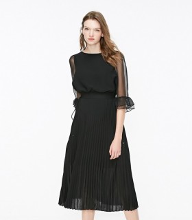 Fashion midi dress flare sleeve