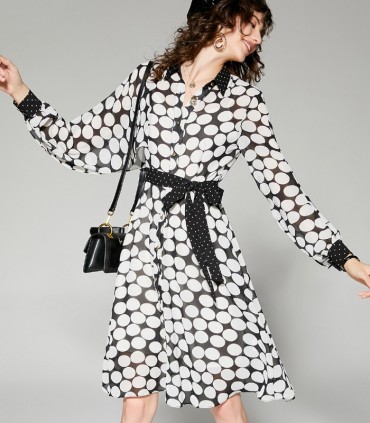 Spot A-line dress
