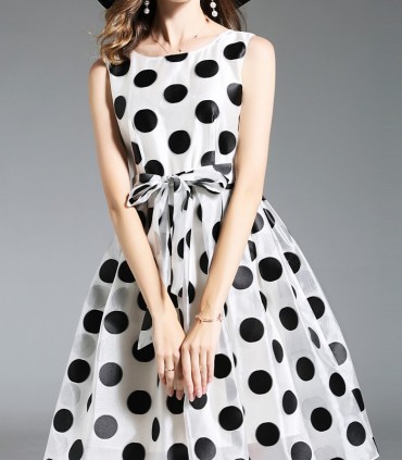 Black spot A-line dress