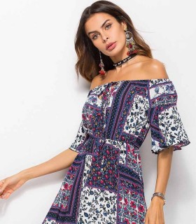 Floral off-shouder dress